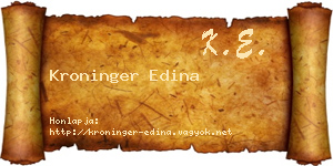 Kroninger Edina névjegykártya